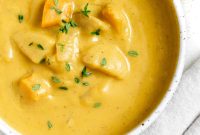 Golden Roasted Delicata Sweet Potato Soup