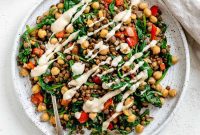 Fresh Lemon Herb Lentil Chickpea Salad