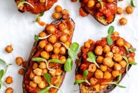 Savory Chickpea Stuffed Sweet Potatoes