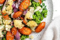 Effortless Creamy Peas with Golden Roasted Vegetables