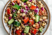 Hearty Mediterranean Chickpea and Lentil Salad
