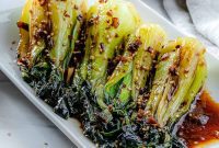 Garlic Soy Glazed Baby Bok Choy