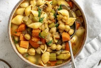 Comforting Vegan Chickpea Noodle Soup