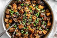 Sweet Chili Glazed Eggplant and Tofu