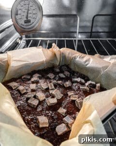 Heavenly Vegan Brownies 8 process of Super Fudgy Vegan Brownies being placed into the oven