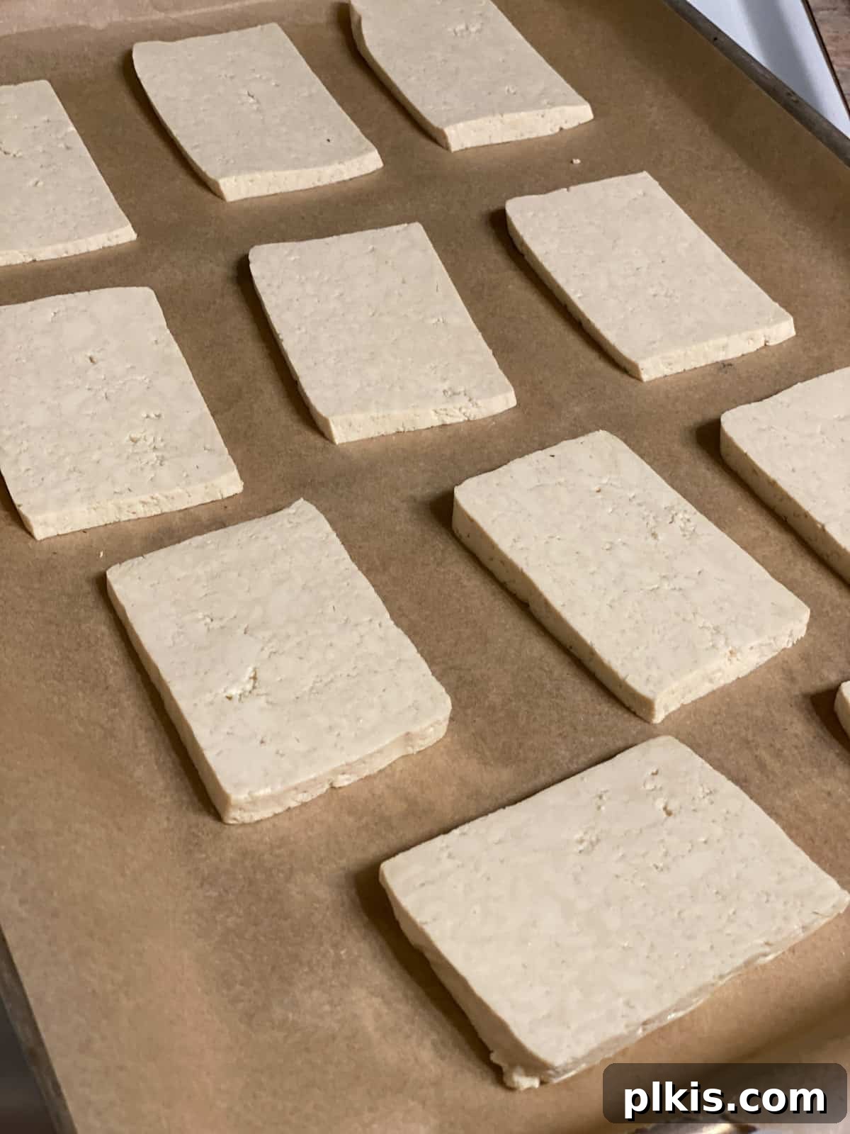 Plant-Powered Sushi Rolls 5 several slices of tofu spread out on a surface