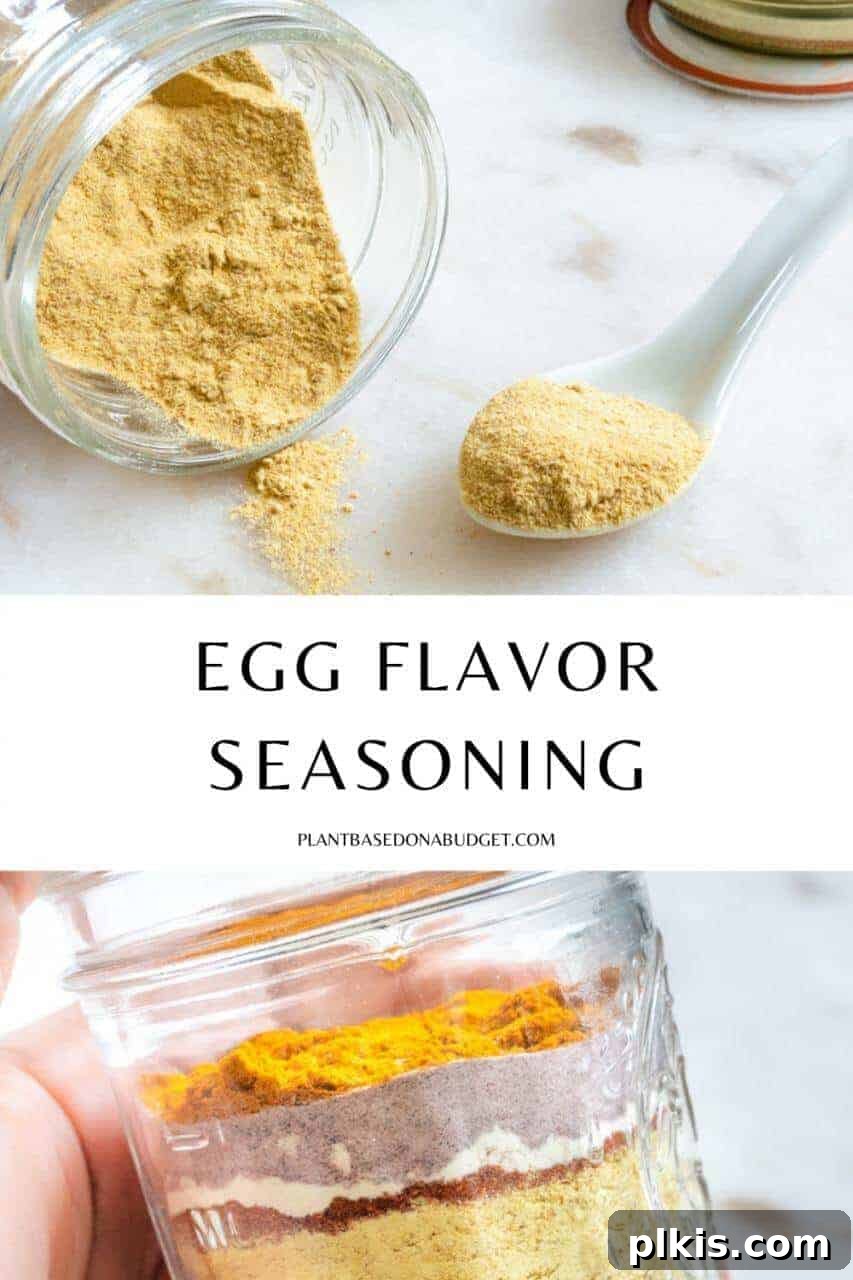 Egg Flavor Seasoning Egg Flavor Seasoning Pinterest Graphic - Perfect for vegan tofu scrambles, chickpea salads, and eggless benedict.