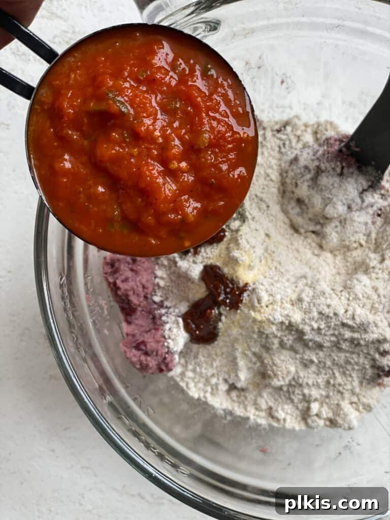 Quick-Fix 4-Ingredient Vegan Burgers 9 Mixing the vegan burger ingredients in a bowl