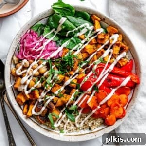 completed Sweet Potato Quinoa Bowl in a bowl