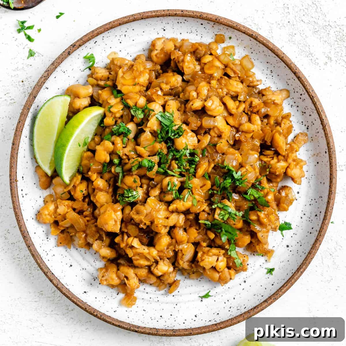Crispy Tempeh with Zesty Ginger-Soy Glaze 2 Delicious pan-fried tempeh with ginger soy sauce, plated beautifully over rice and steamed vegetables.