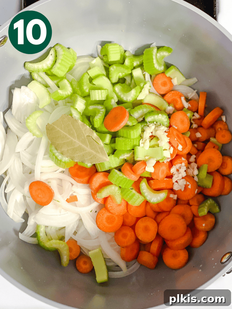 Comforting Vegan Matzo Ball Soup 13 process shot showing veggies cooking in pot