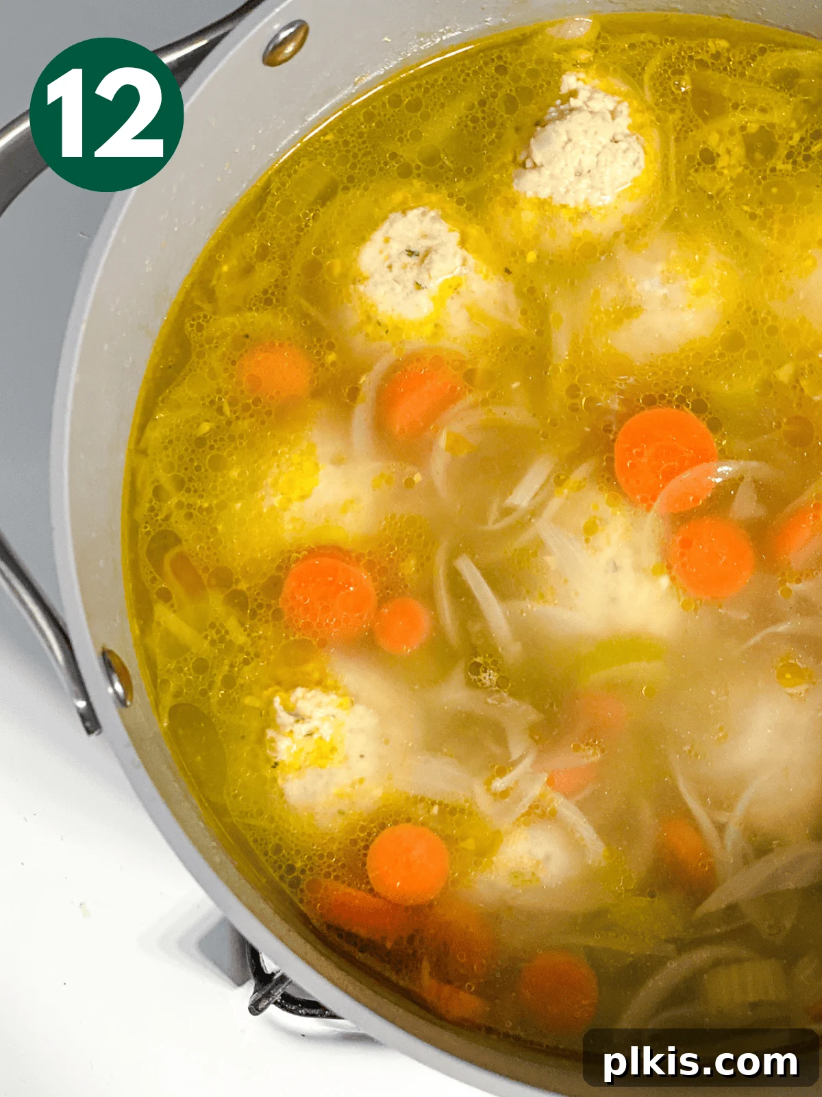 Comforting Vegan Matzo Ball Soup 15 process show showing veggies cooking in broth
