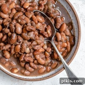 Perfectly Cooked Instant Pot Pinto Beans 16 completed Instant Pot Pinto Beans in a serving dish