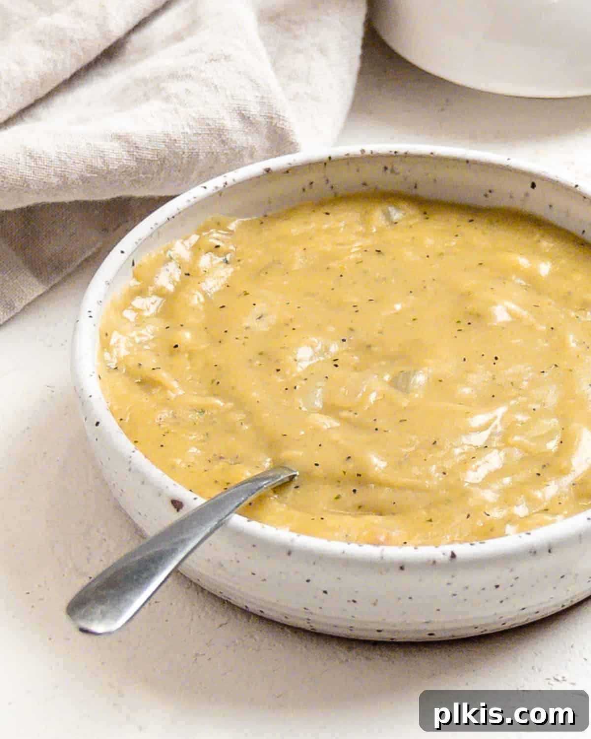 Effortless Plant-Based Gravy 8 Another view of the perfectly made Easy Vegan Gravy, ready to enhance any plant-based meal.