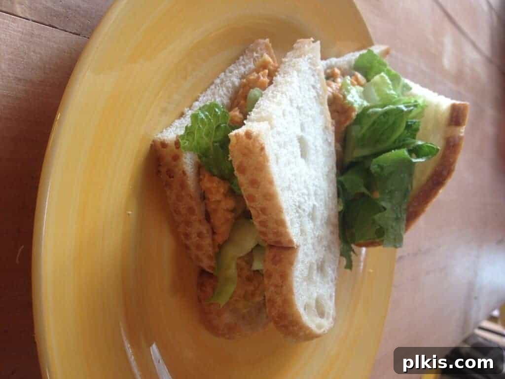 Plant-Based Budget Challenge for Two: Week One 4 Chickpea salad sandwich on a plate.