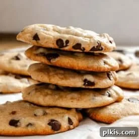24 Festive Vegan Christmas Cookie Delights 14 Completed Cinnamon Chocolate Chip Cookies stacked on a white surface.
