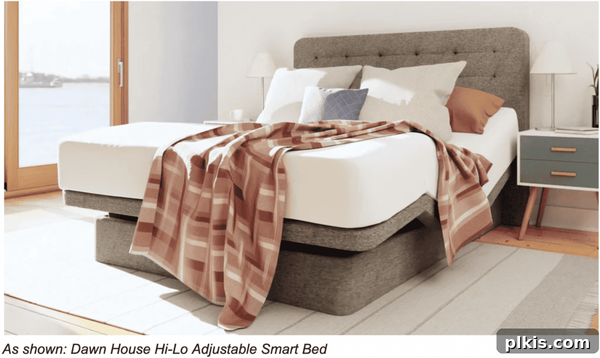 Holiday Gifting Unwrapped Your Essential Picks 17 A stylish Ergomotion adjustable bed with a cozy blanket, inviting a comfortable night's sleep.