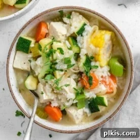 completed Caldo de Tofu in a bowl against a white surface