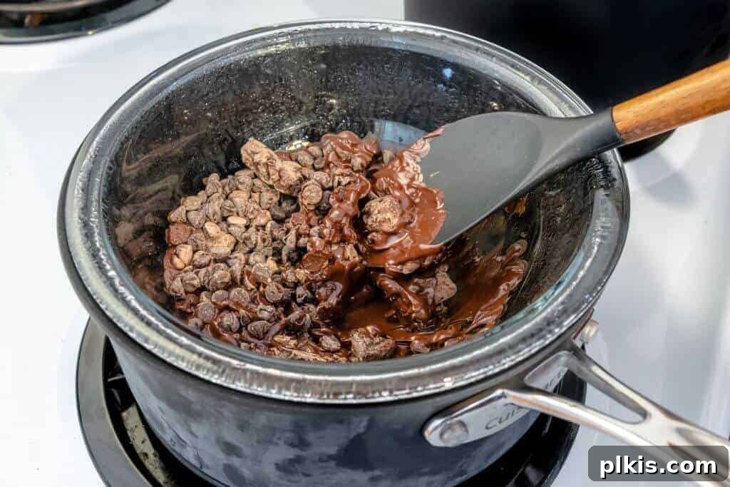 How to Make Chocolate Saucepan with glass bowl and chocolate chips