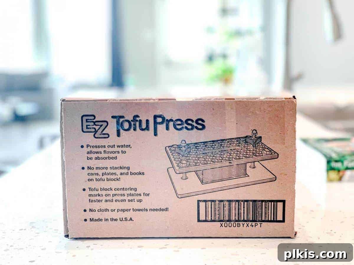 Guide to Tofu Pressing: EZ Tofu Press Review EZ Tofu Express on a kitchen counter, showing its compact design and ease of use.