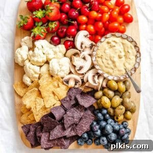 Completed 4th of July Charcuterie Board on a serving platter.
