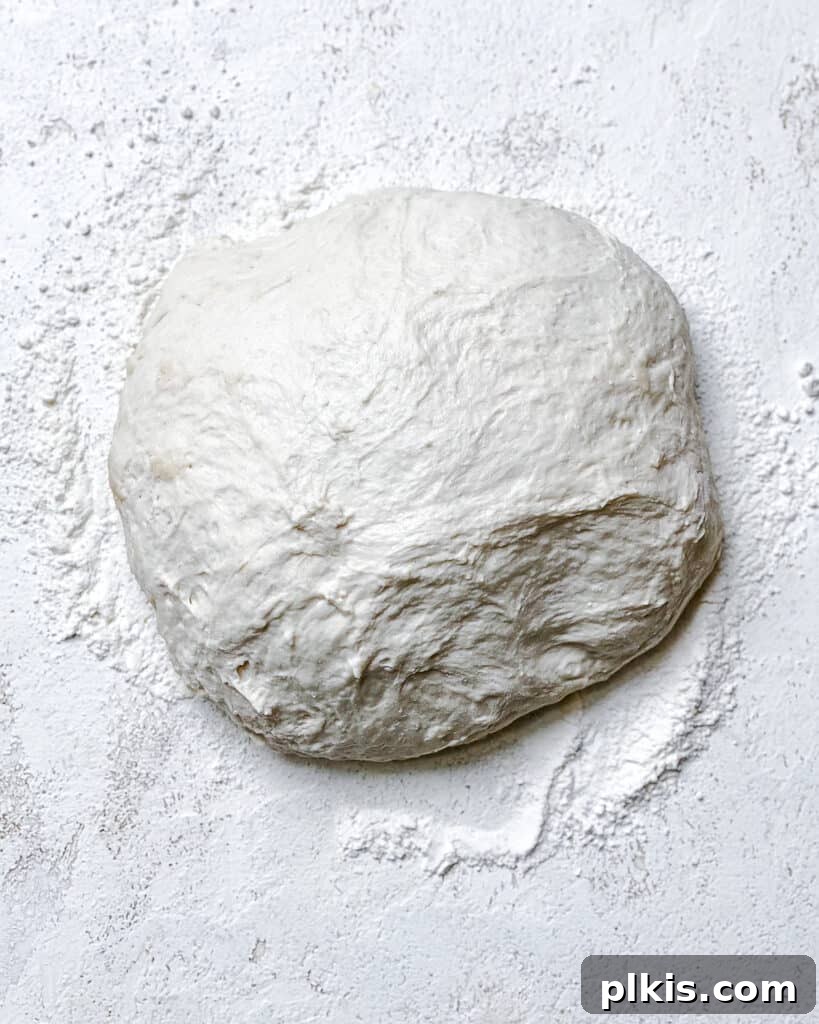 Lazy Baker's Crusty Loaf 11 process shot of placing dough onto surface
