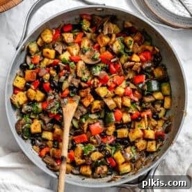 completed Breakfast Potato Hash [Roasted + Skillet] in pan