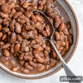 completed Instant Pot Pinto Beans in a serving dish