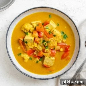 completed Pumpkin Curry against a light surface