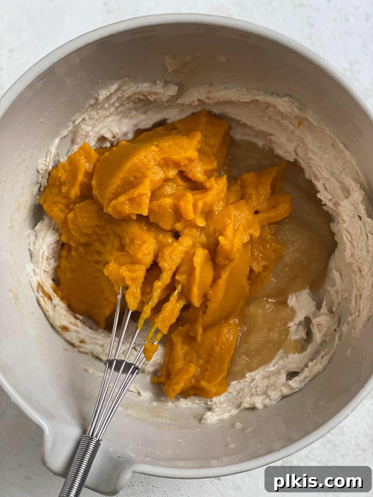 Harvest Spice Vegan Pumpkin Chocolate Chip Cookies 4 Adding pumpkin puree to the wet ingredients for vegan cookies