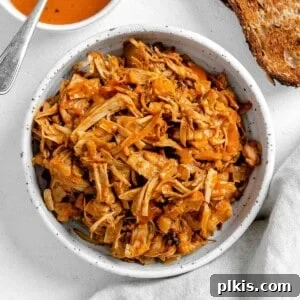 completed bowl of BBQ jackfruit against a white background