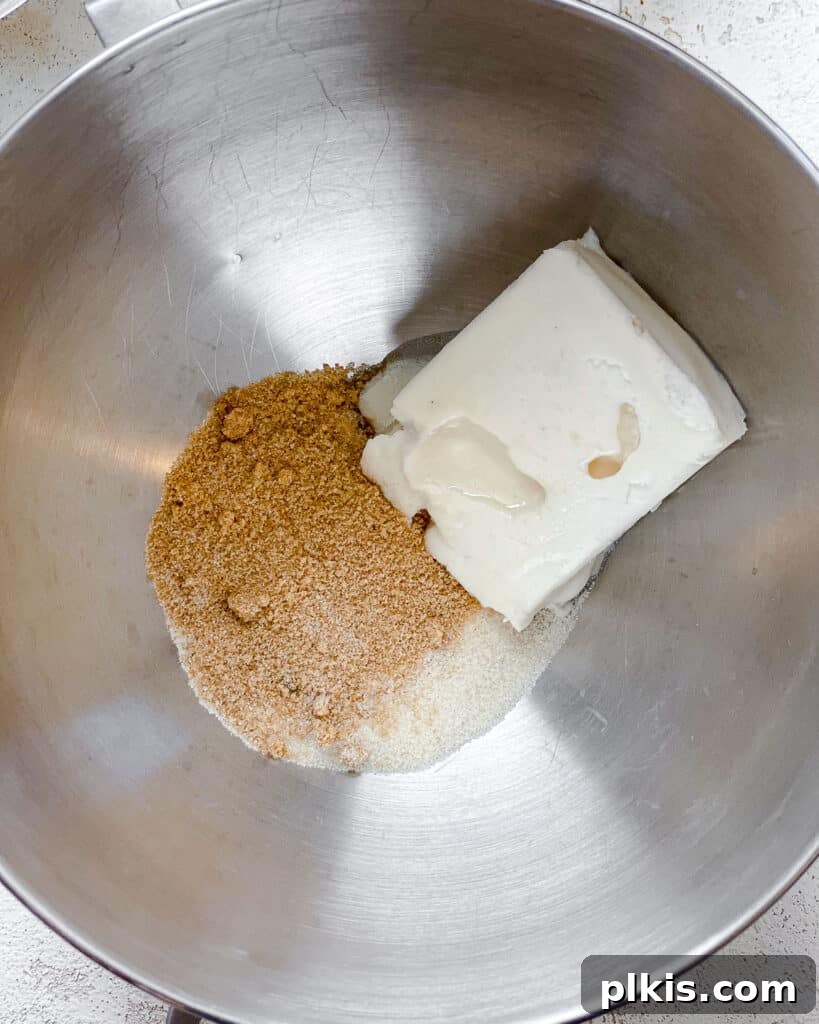 Zesty Vegan Lemon Shortbread 6 Process shot of adding vegan butter and sugars to a large mixing bowl.