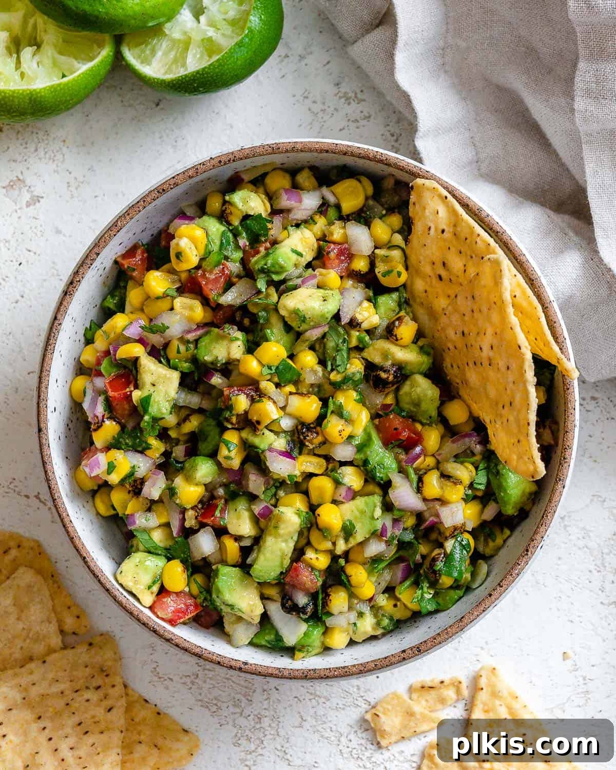 completed Roasted Chili Corn Salsa (2 Ways) in a bowl