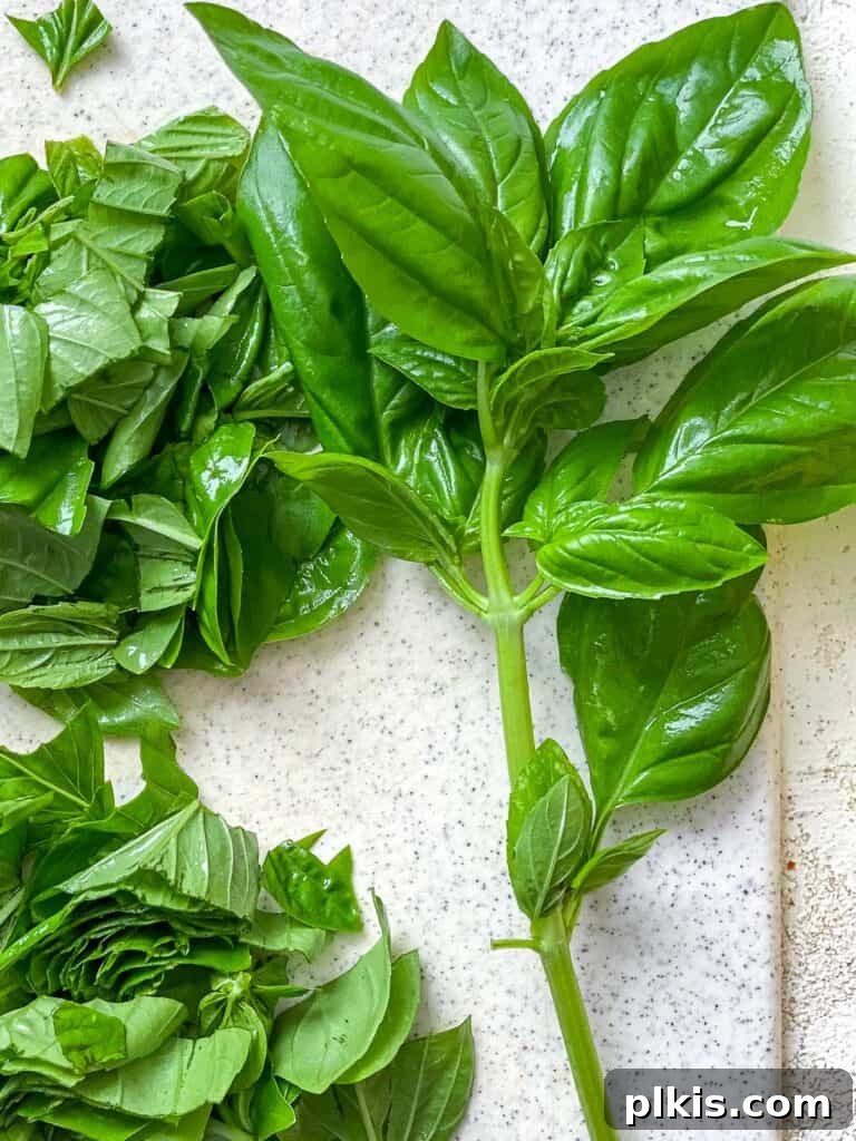 Basil Lemonade Creative Infusions 4 Process shot showing chopped basil ready for the simple syrup.