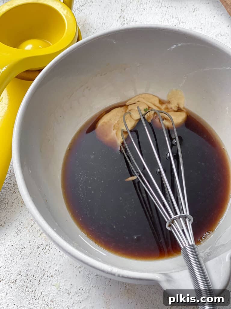 process shot of mixing ingredients in a bowl