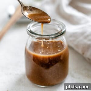 completed 2-Minute Oil Free Salad Dressing [Balsamic Vinaigrette] in a glass jar