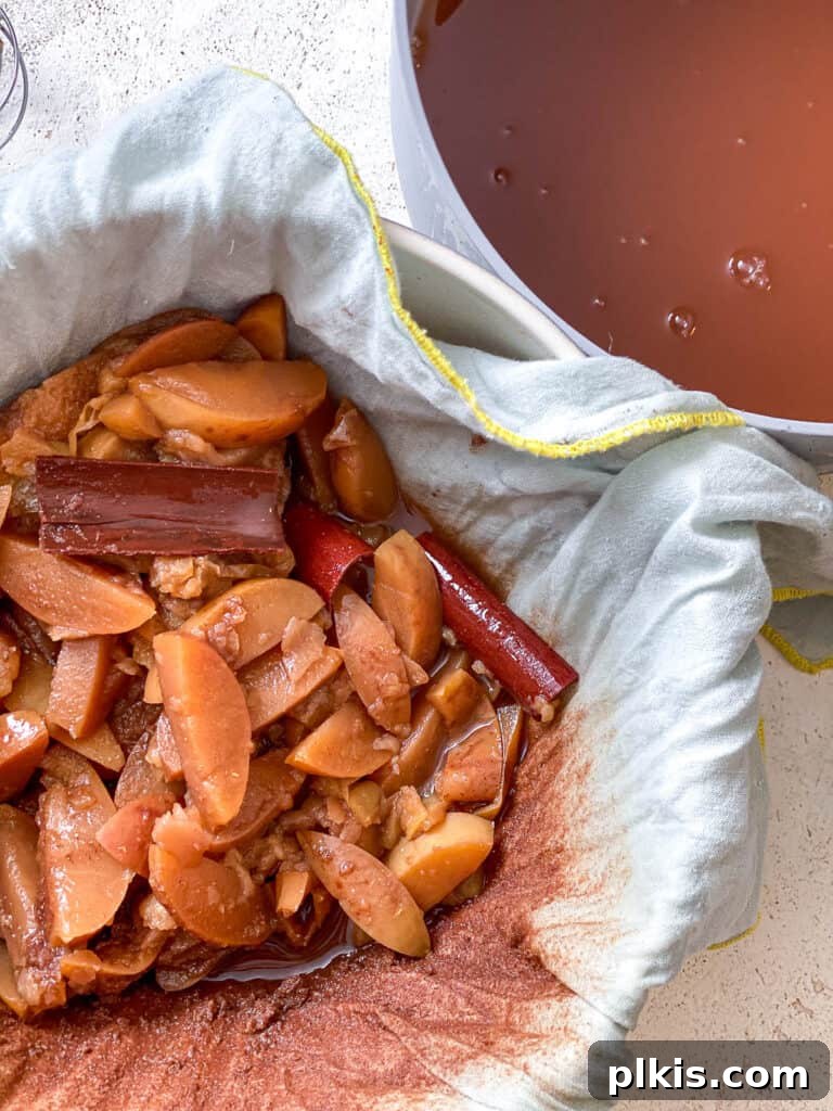 Cozy Spiced Apple Warmer 11 Separate bowl containing the leftover apple fiber.