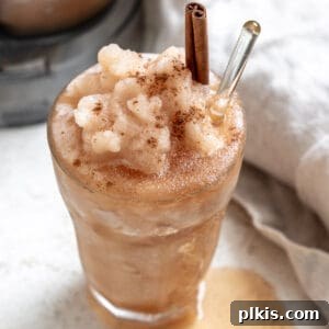 completed Apple Cider Slushie in cup