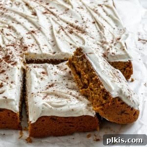 completed Vegan Pumpkin Cake against a white surface