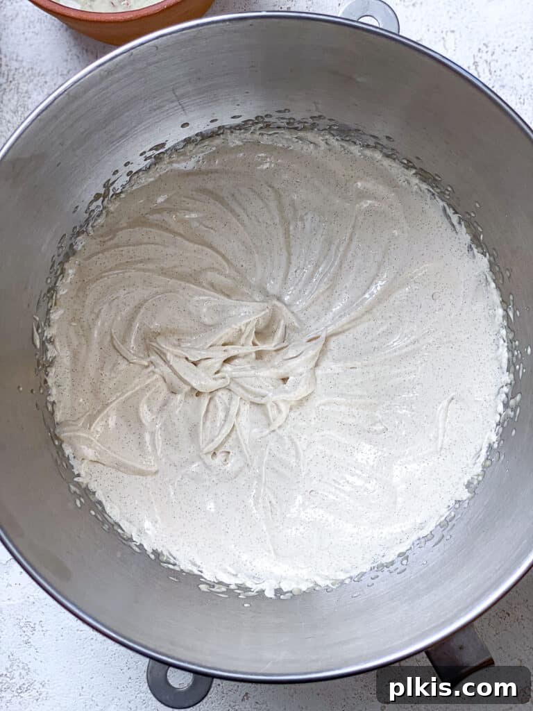 Vegan Pumpkin Delight 5 Process shot: Creamed vegan butter and sugar in a large mixing bowl.