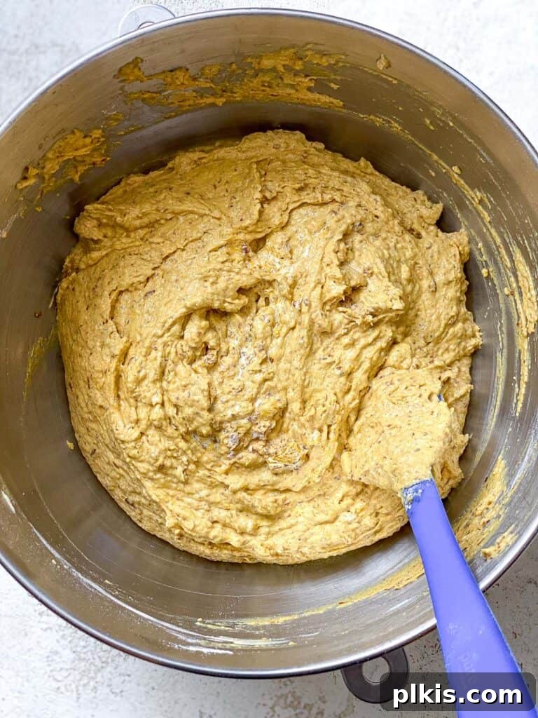Vegan Pumpkin Delight 7 Process shot: All wet and dry ingredients mixed together to form the cake batter.