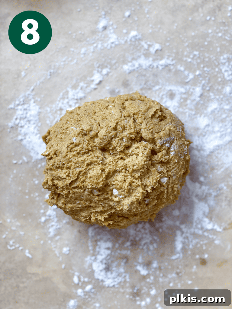 Fluffy Autumn Spiced Vegan Pumpkin Scones 11 process shot of dough formed on surface