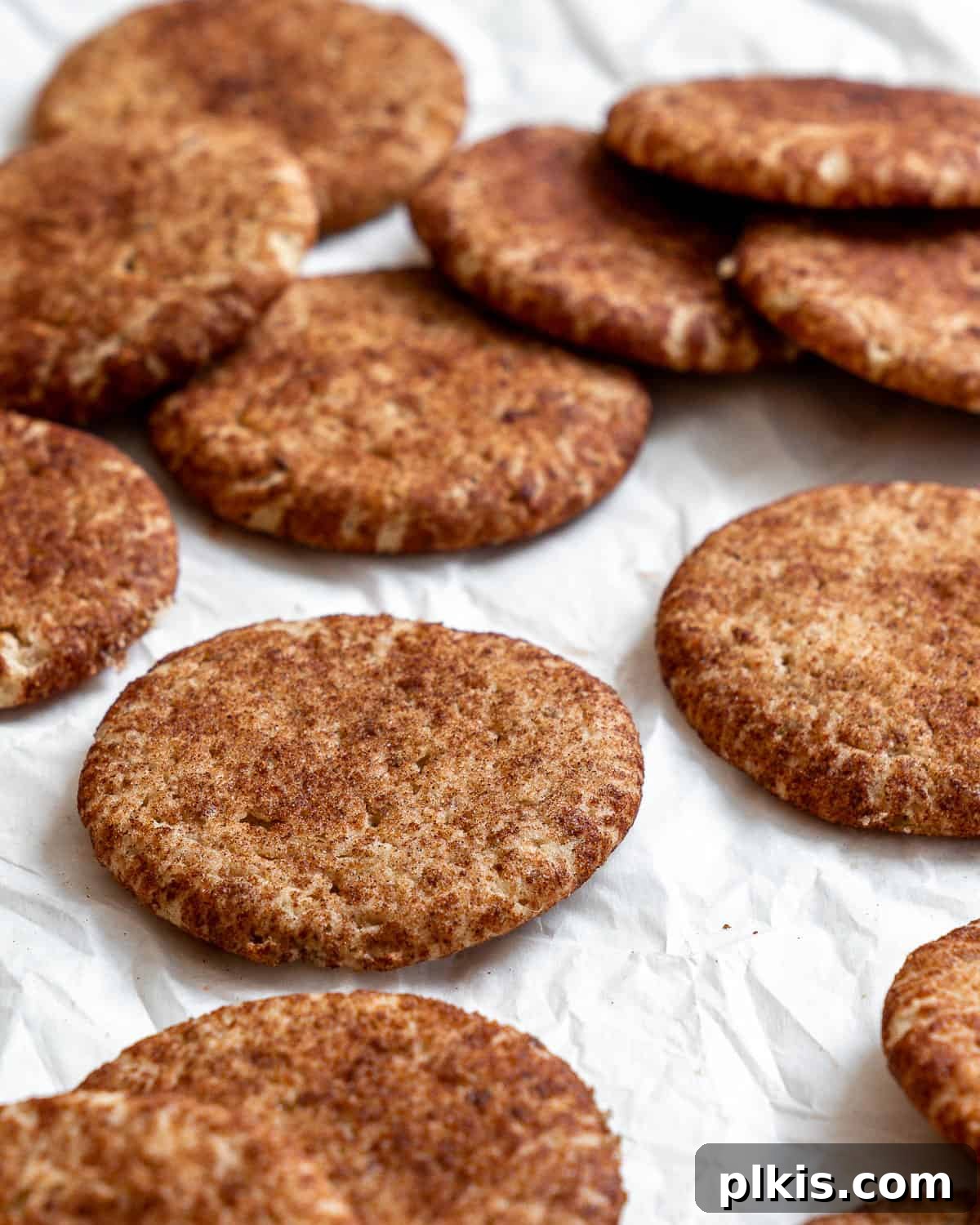 Effortless Vegan Snickerdoodle Delights 2 completed Easy Vegan Snickerdoodles on a white surface