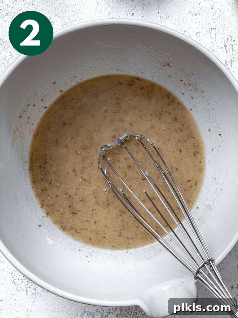 Plant-Based Pear Bliss 5 process shot showing whisking of ingredients in bowl