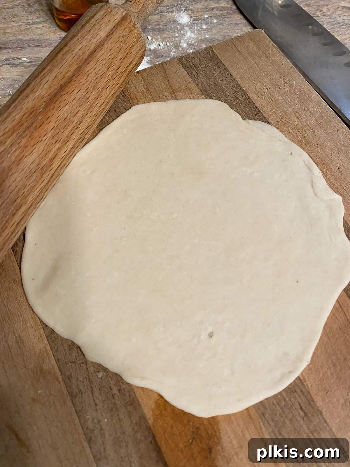 Delicate Chinese Wraps 14 A perfectly rolled out, thin, and round Mandarin Pancake, ready for the skillet.