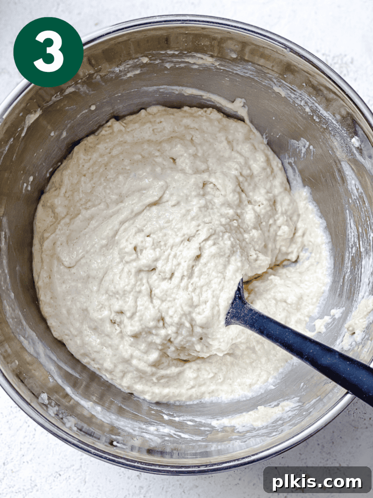 Irresistible Vegan Coffee Cake 6 Process shot of mixing ingredients until just combined.