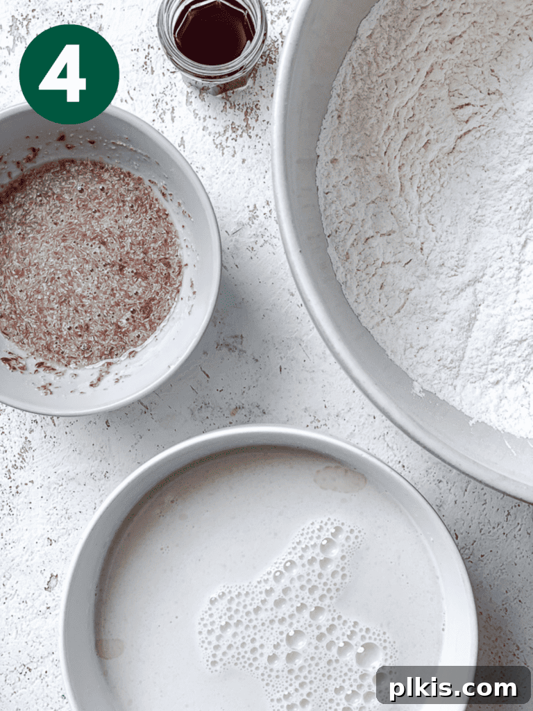 ingredients for Easy Vegan Pancakes [Regular or Mini] on a white surface