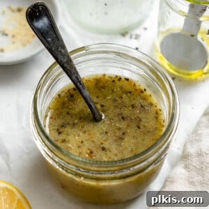 Completed Basic Italian Dressing Recipe in a jar