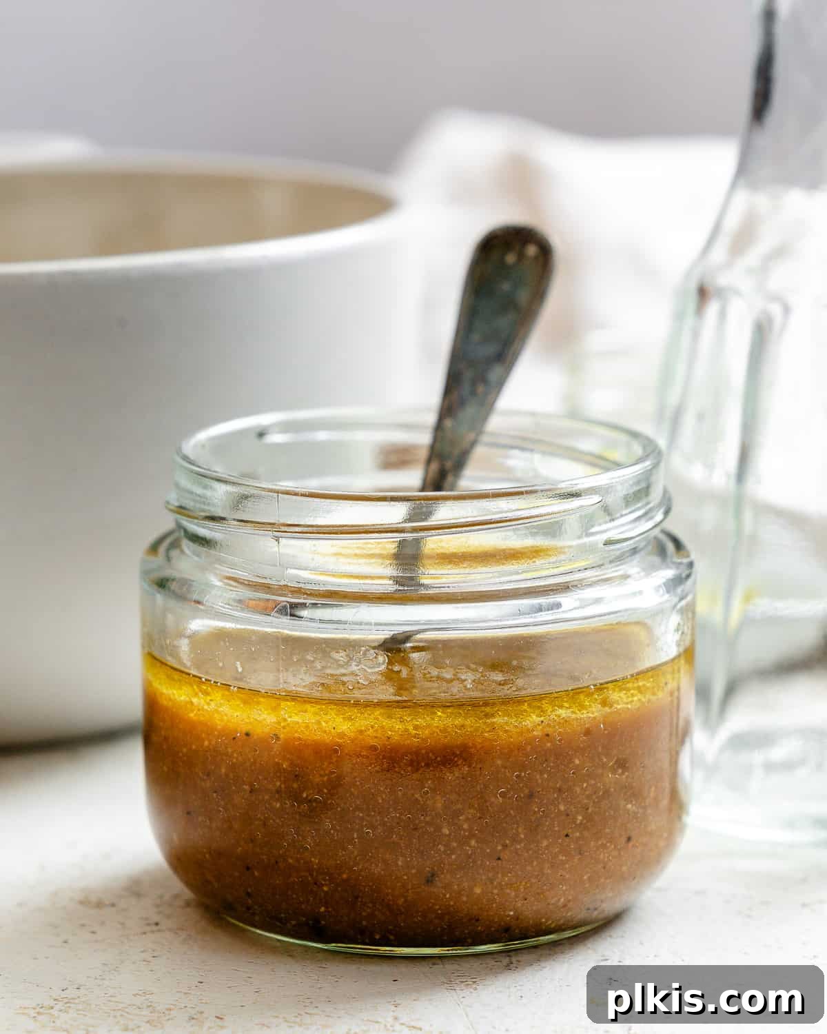 Easy Balsamic Vinaigrette 2 completed Basic Balsamic Vinaigrette in a jar