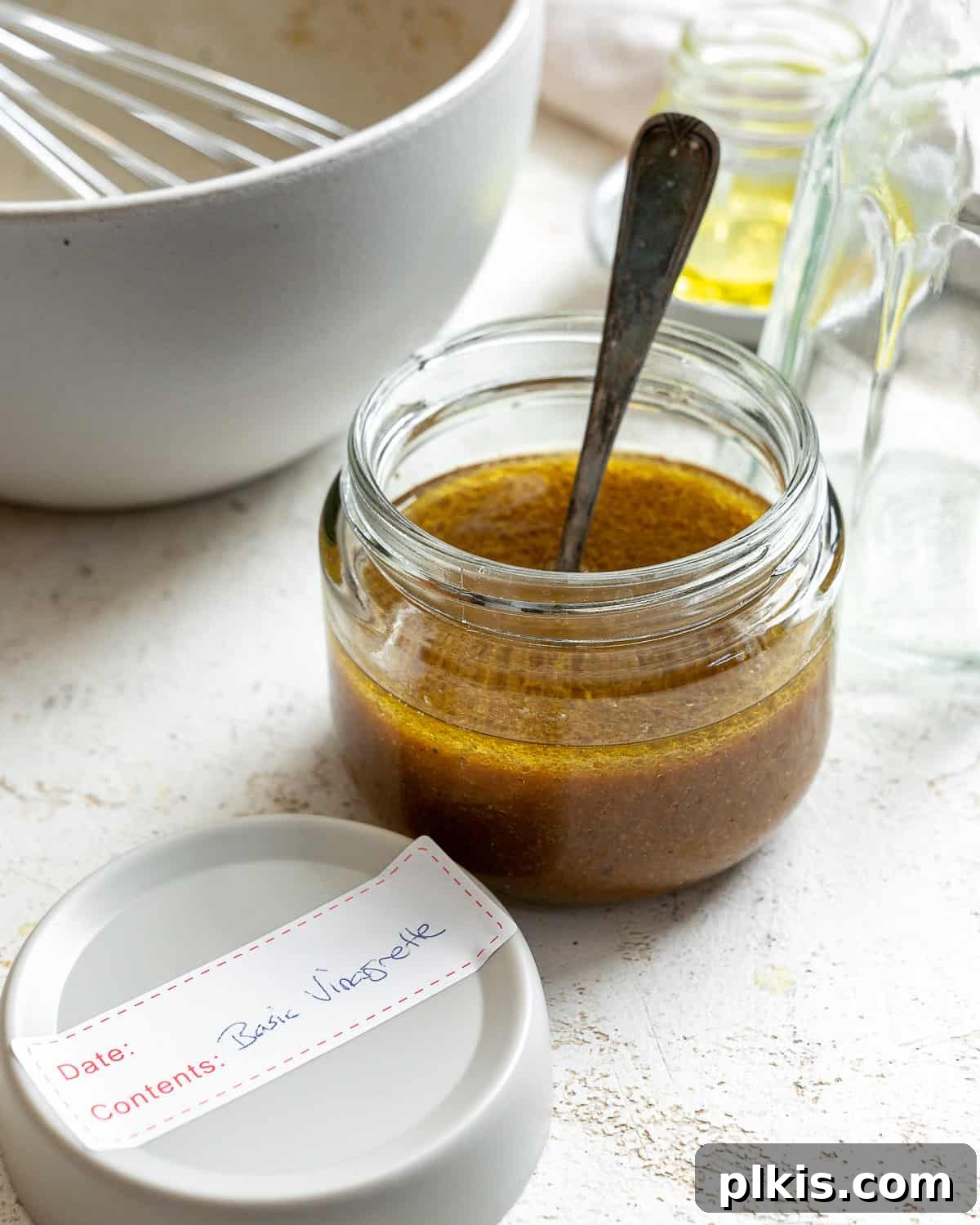 Easy Balsamic Vinaigrette 7 completed Basic Balsamic Vinaigrette in a jar